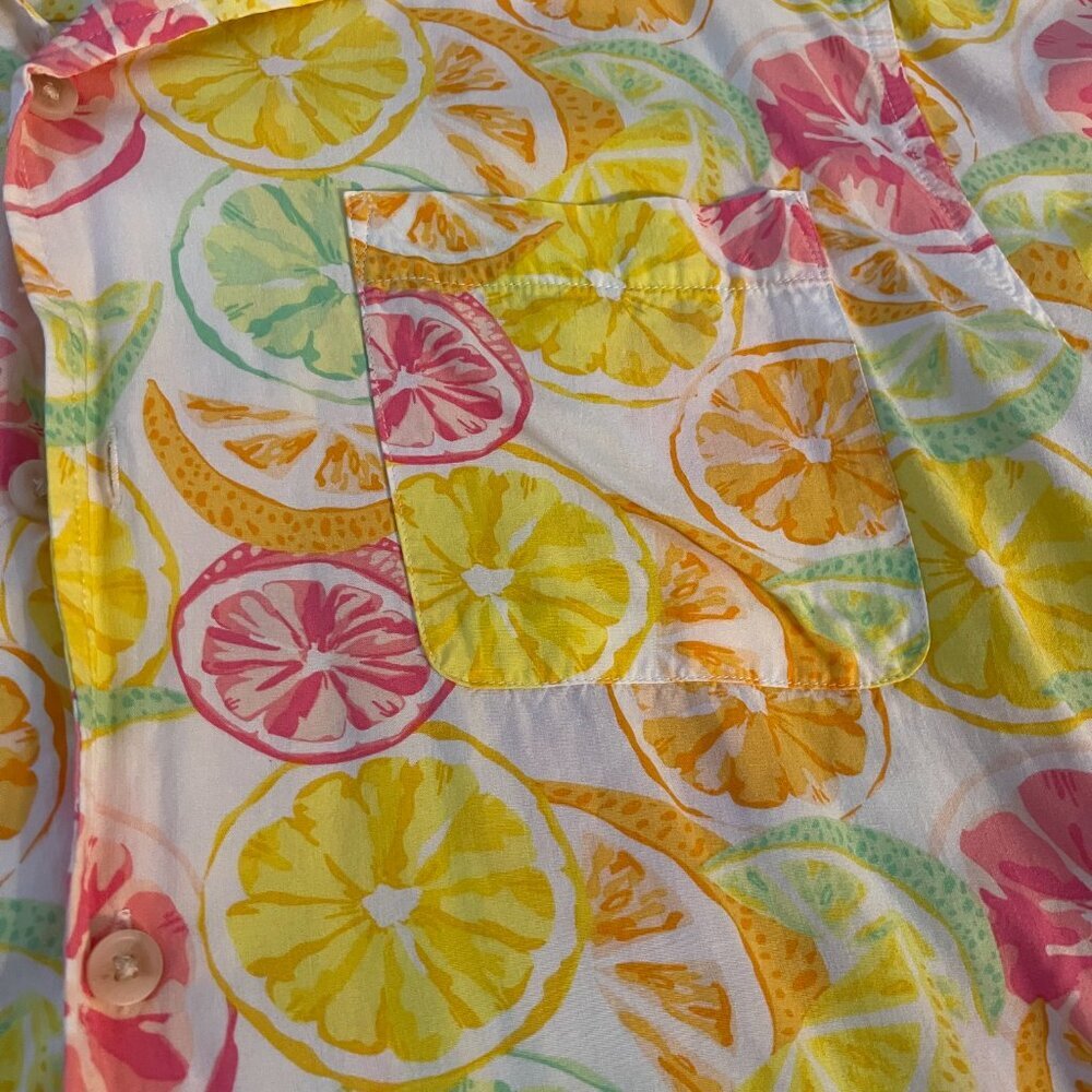 Goodfellow & Co Citrus Print Short Sleeve Button Up Shirt M - Picture 5 of 7